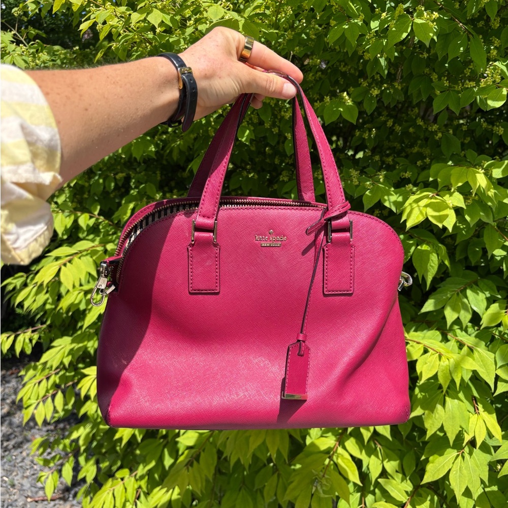 Red/maroon Kate Spade Crossbody Dome Satchel